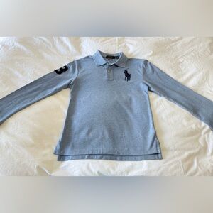 Polo Ralph Lauren | Youth Large (14-16) | Blue Long Sleeve Big Pony Rugby Slim